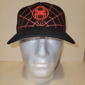 Spiderman Across The Spider Verse Snapback Hat Cap OSFM Black Red